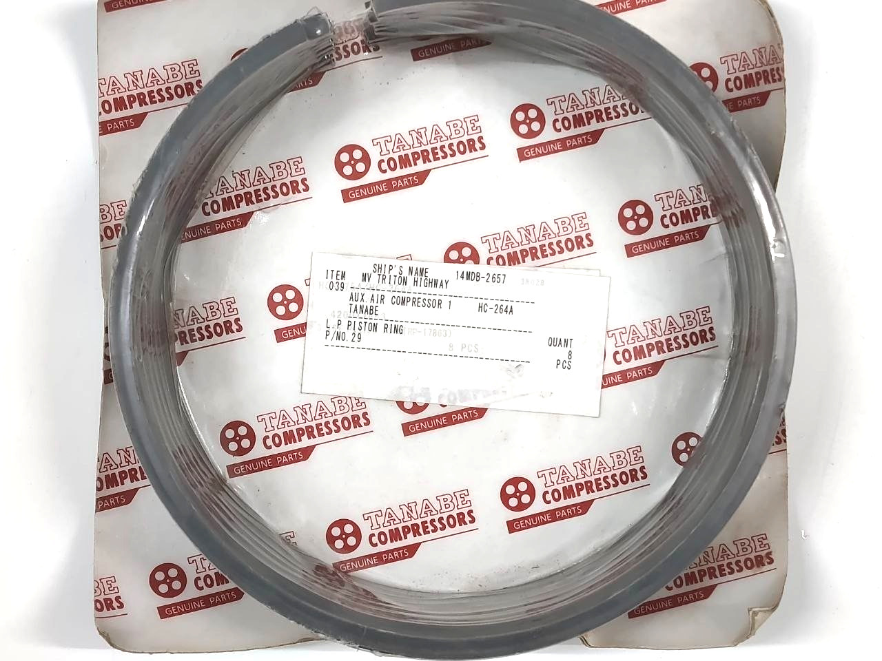 L.P Piston Ring P/N 29 For Tanabe HC-264A Compressor Genuine Part (PACK 12)