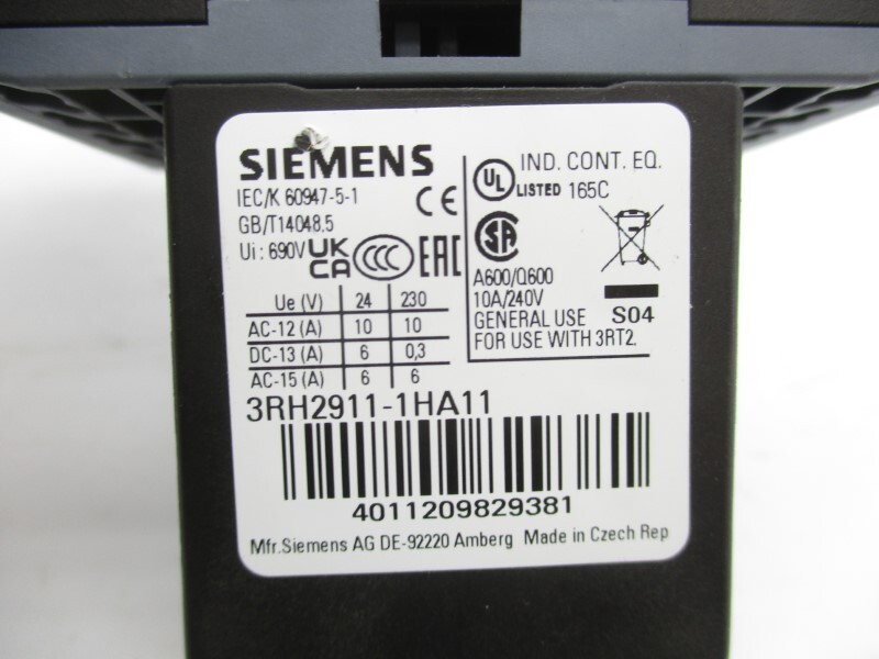 SIMENES 3RT2016-2BB42 W/ 3RH2911-1HA11 24VDC NSNP
