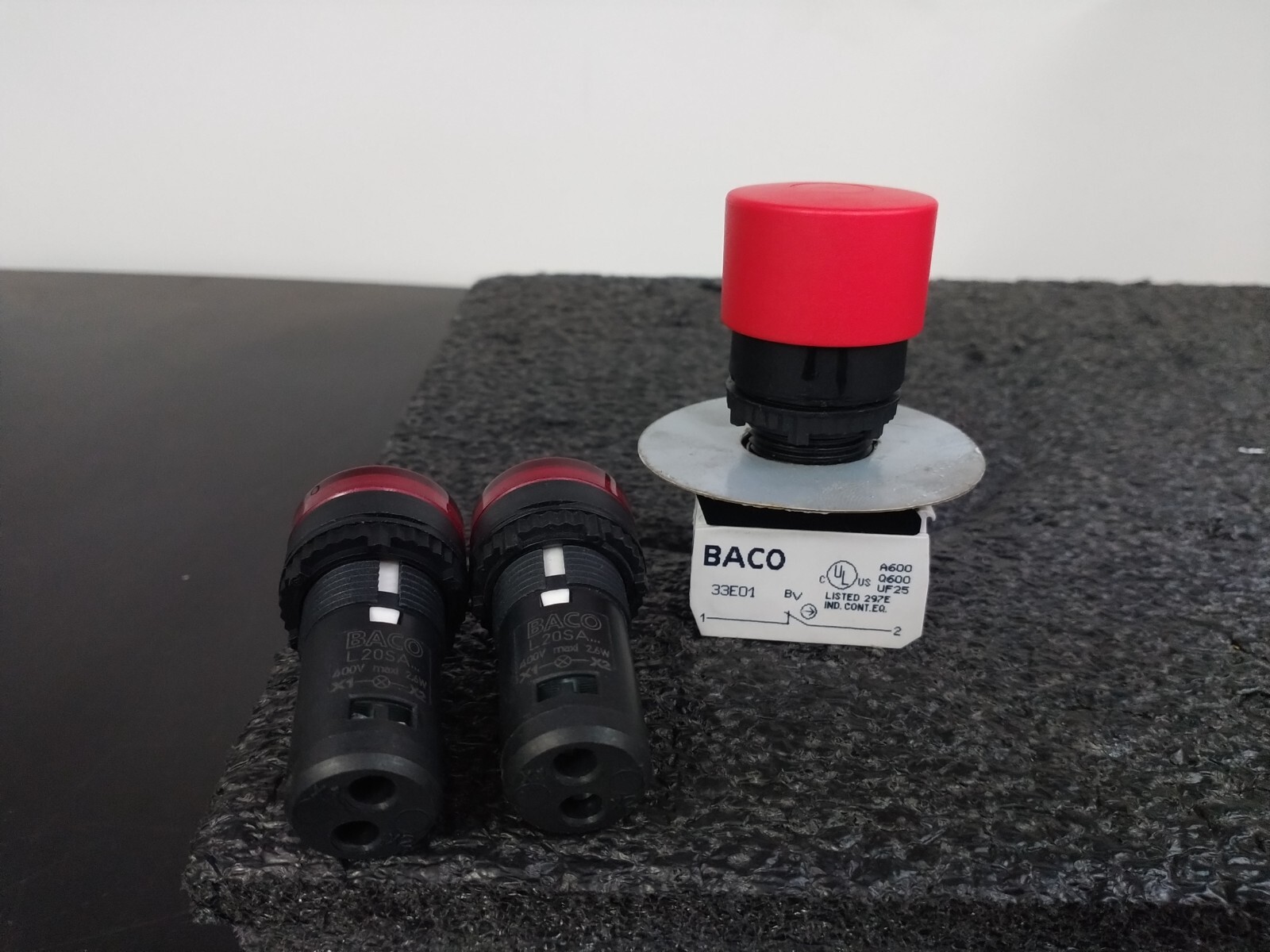 Assorted Lot of Industrial Panel Mount Push Switches with Indicating Lights