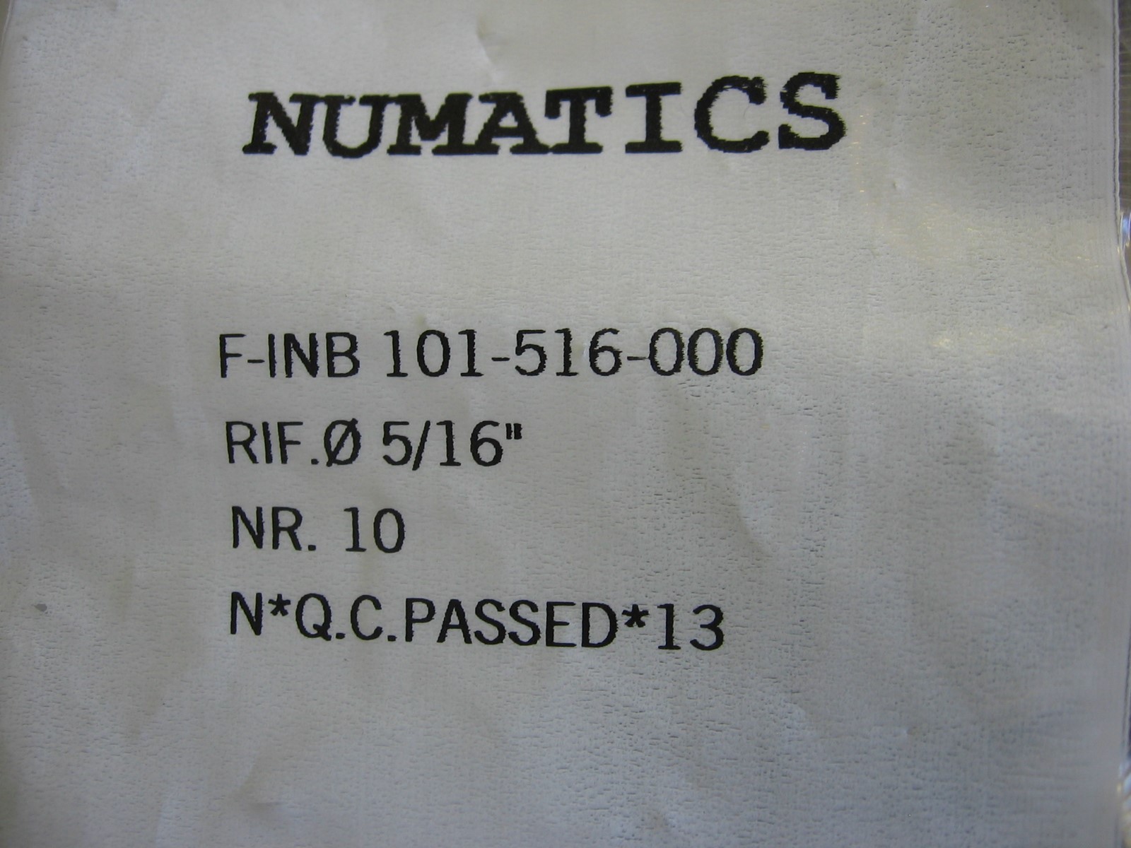 10) Numatics 5/16″ Tube Push-To-Connect Bulkhead Union Coupling INB101-516-000
