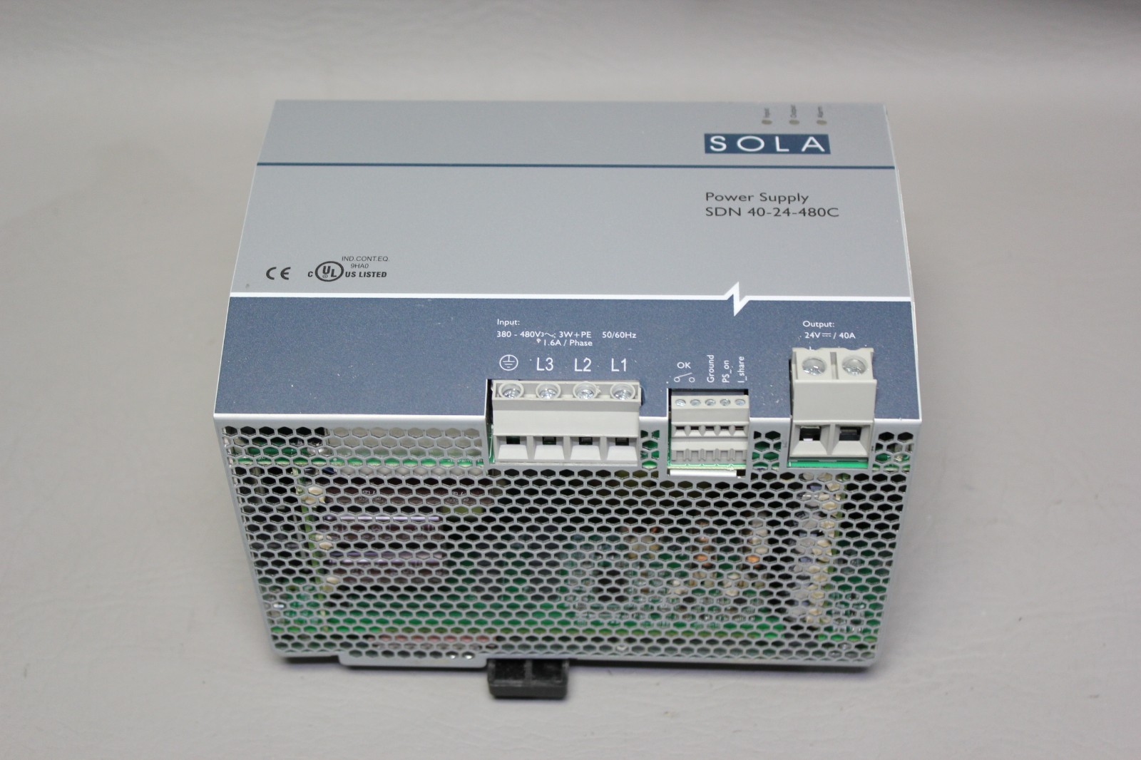 SOLA/EMERSON AUTOMATION 24V POWER SUPPLY SDN 40-24-480C