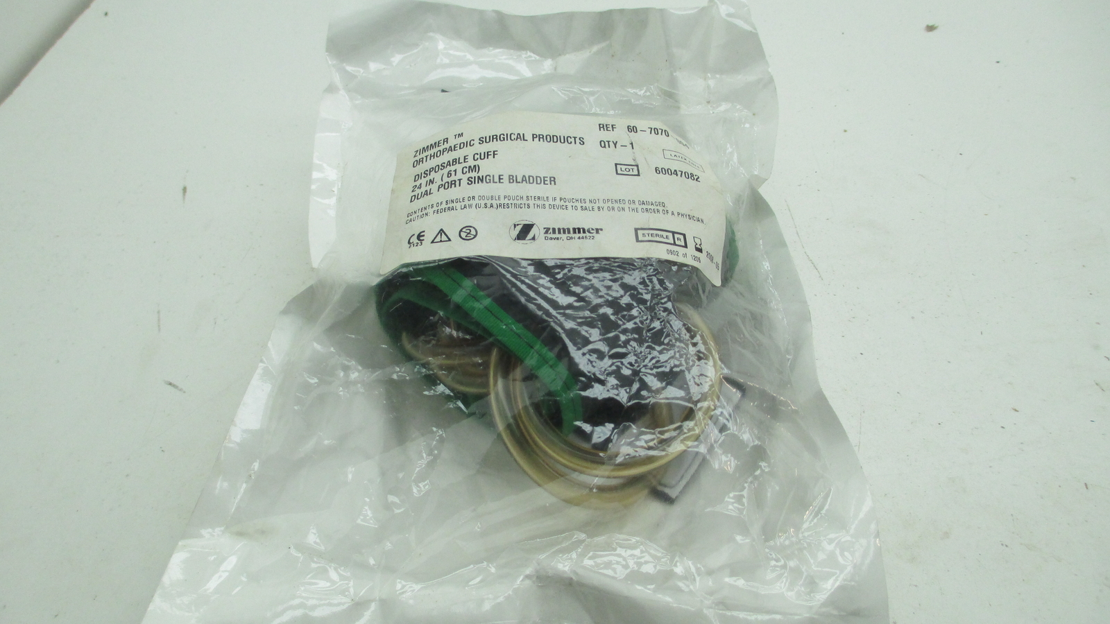 Zimmer 60-7070-004 Tourniquet Cuff Single Hose Single Bladder 24″ GREEN