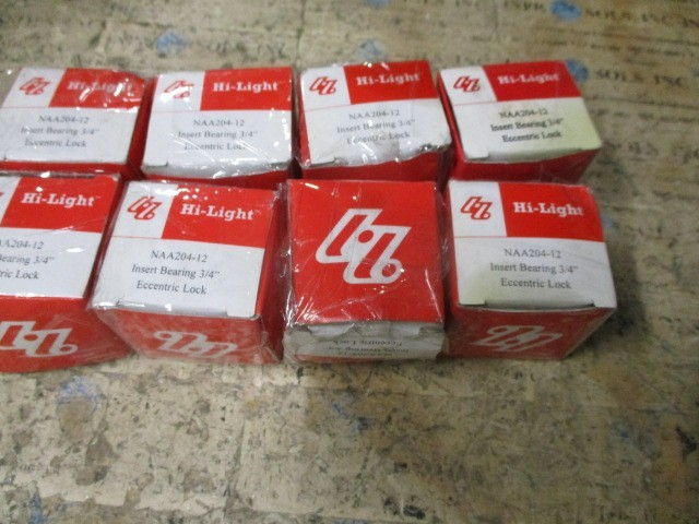 Hi-Light NAA204-12 Insert Bearing 3/4″ Eccentric Locking Collar 8pieces *NEW*