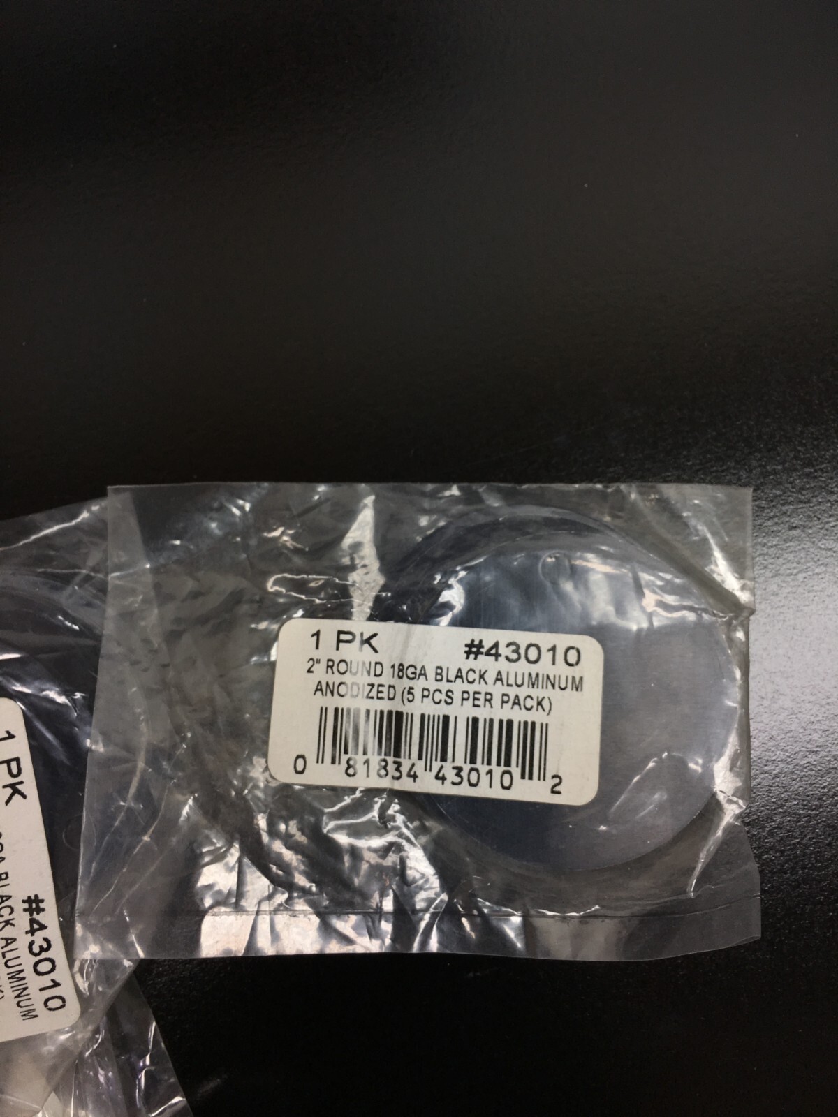 McMaster Carr PN 6320T12 REF 43010 Blank Engraving 2″ 18GA Round Aluminum Black