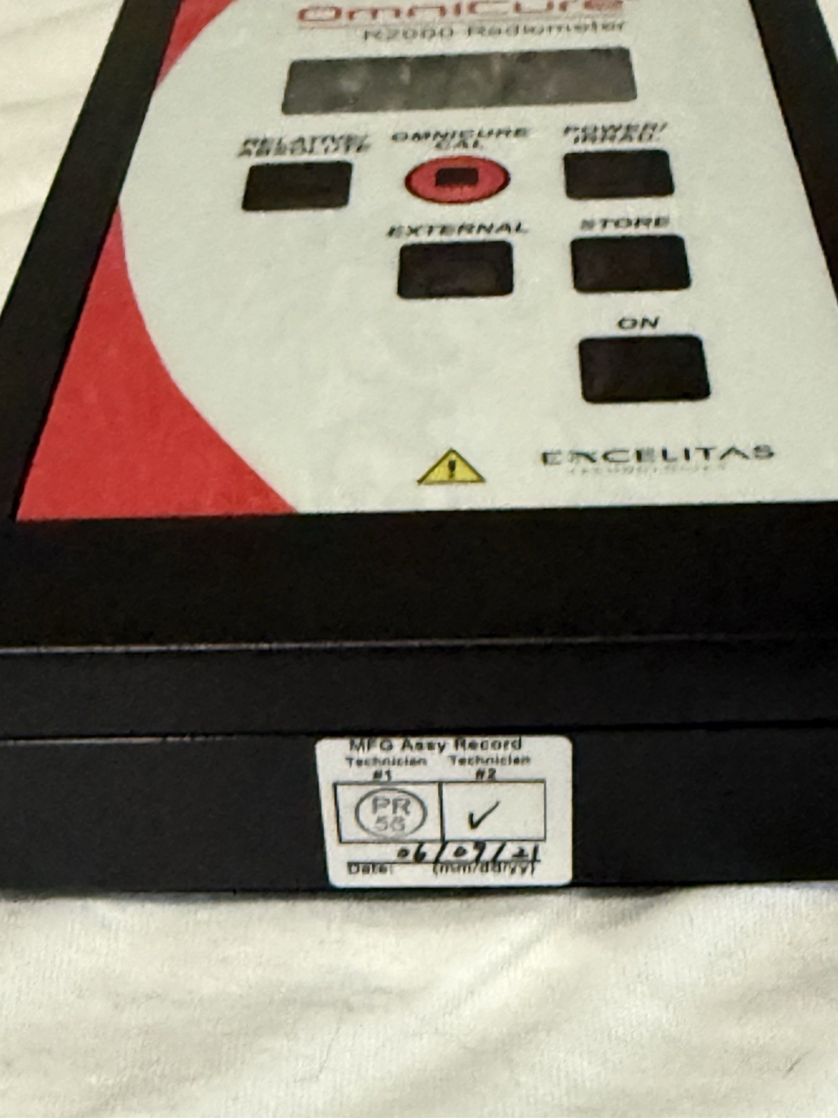 OmniCure R2000 Radiometer Excelitas W/ 8mm 5mm 3mm Adapters, Brand New Battery