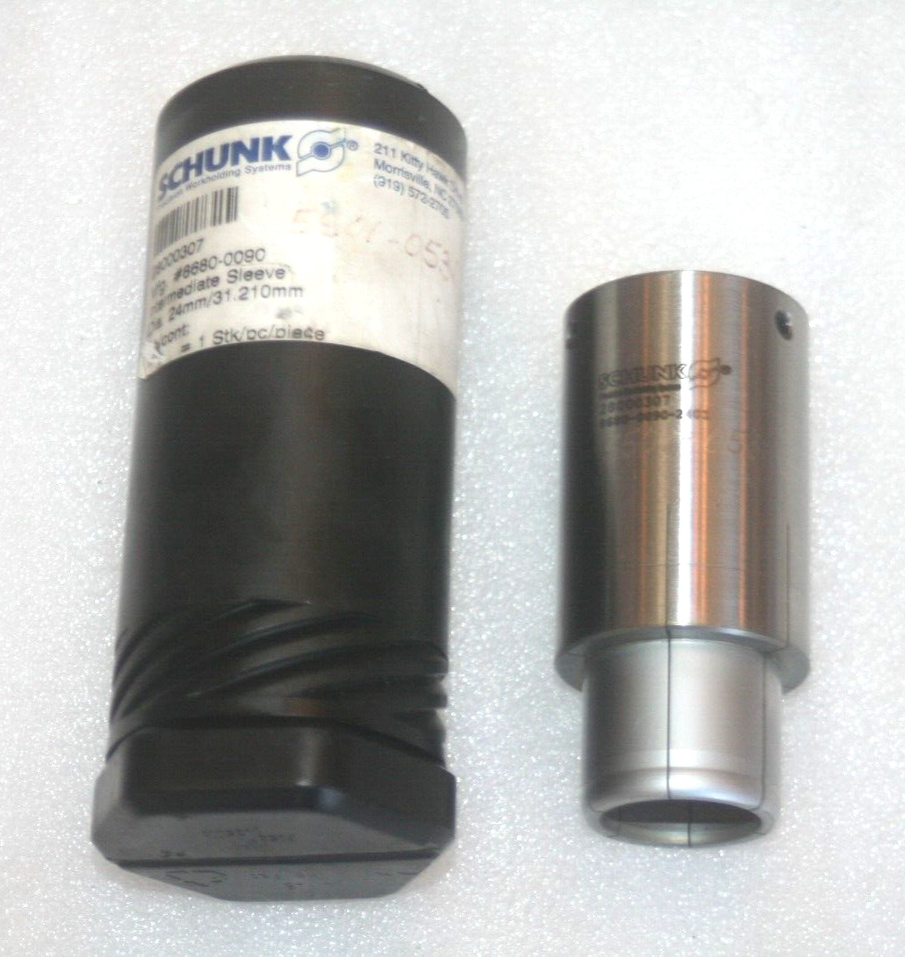 SCHUNK 28000307 Intermediate Sleeve w/Step 24mm ID, 31.210mm OD, * NEW *