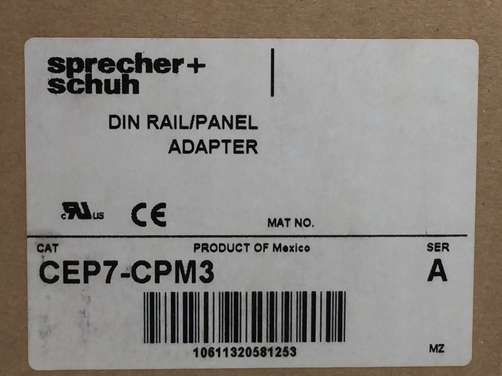 Sprecher + Schuh CEP7-CPM3 Din Rail Panel Adapter