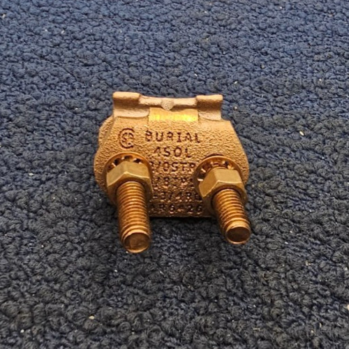 Burial Grounding Connector, Copper Alloy 4 SOL-2/0 STR 1/2 ROD 1/4 IPS