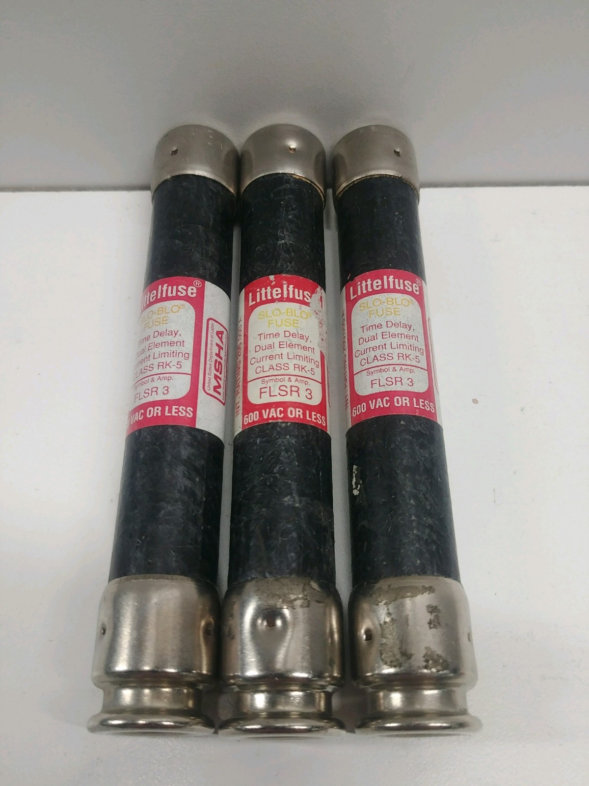 LOT OF (3) NEW OLD STOCK! LITTELFUSE 3 AMP 600V RK5 FUSES FLSR-3