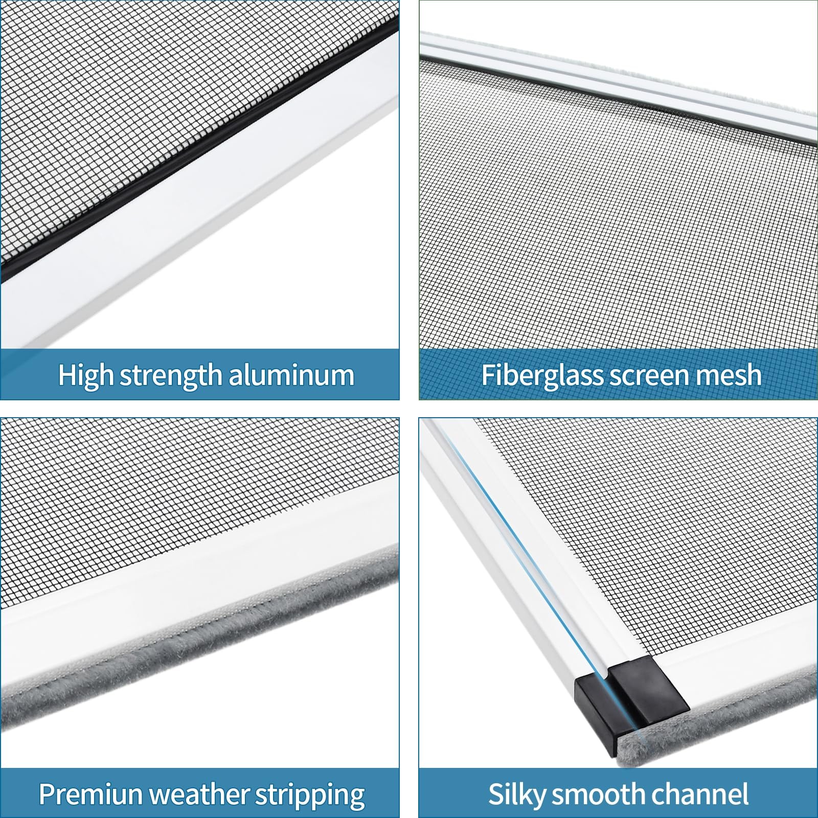 Yoochee Expandable Window Screen, 2 2 Packs【10″ H x 14.3″ – 25″ W】, White