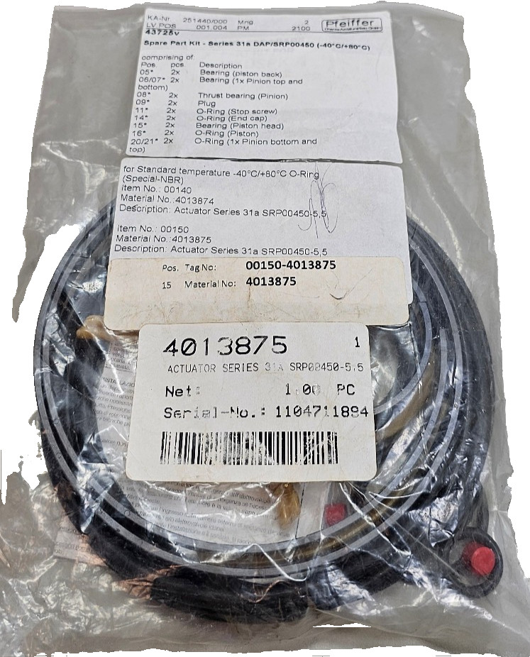 Pfeiffer 251440/0004 3725v Spare Part Set Series 31a DAP-SRP00450 Bearings/Oring