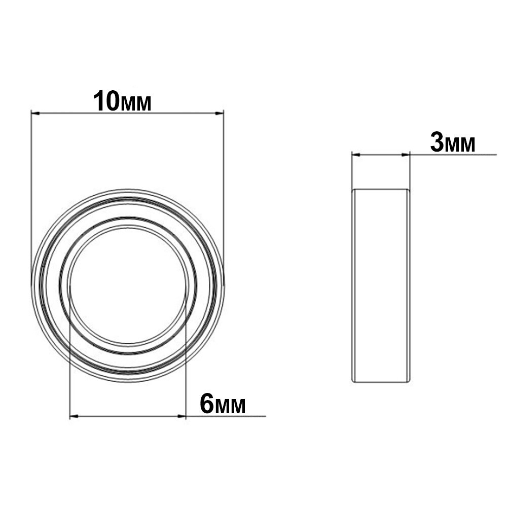 MR106-2RS Sealed Ball Bearings (6X10X3mm) – 4 pack – Chrome Steel – ABEC-3