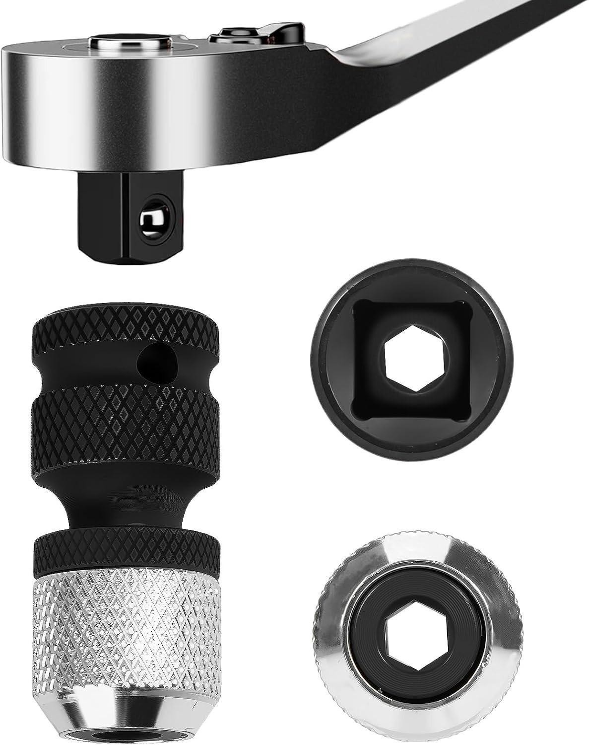 2 Adaptador De 1/2 a 1/4 Para Taladro Impacto Heavy Duty Llave Vaso Hexagonal