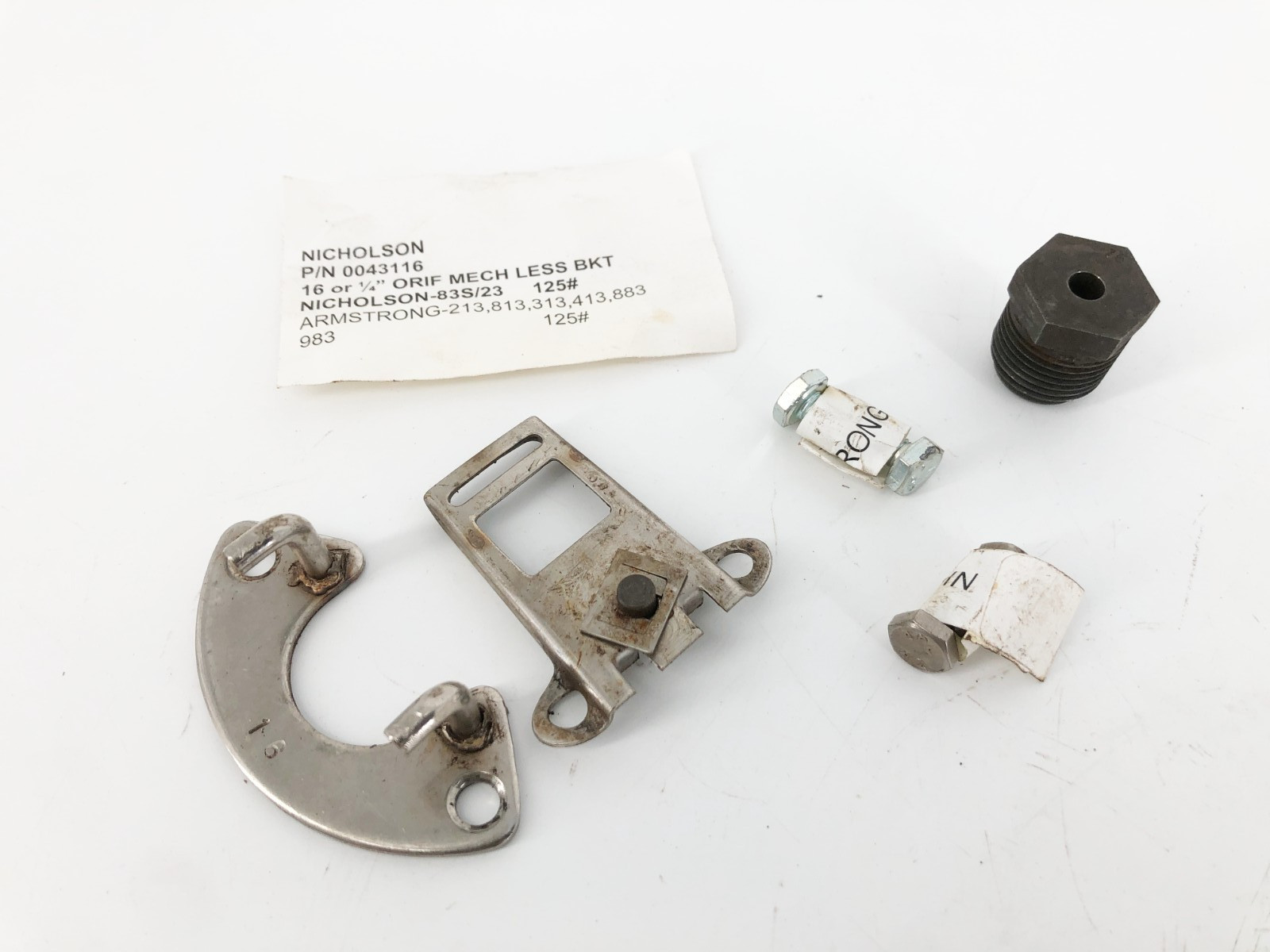 New Nicholson 0043116 Kit 16 or 1/4″ ORIF MECH LESS BKT 83S/23 125# – No Box