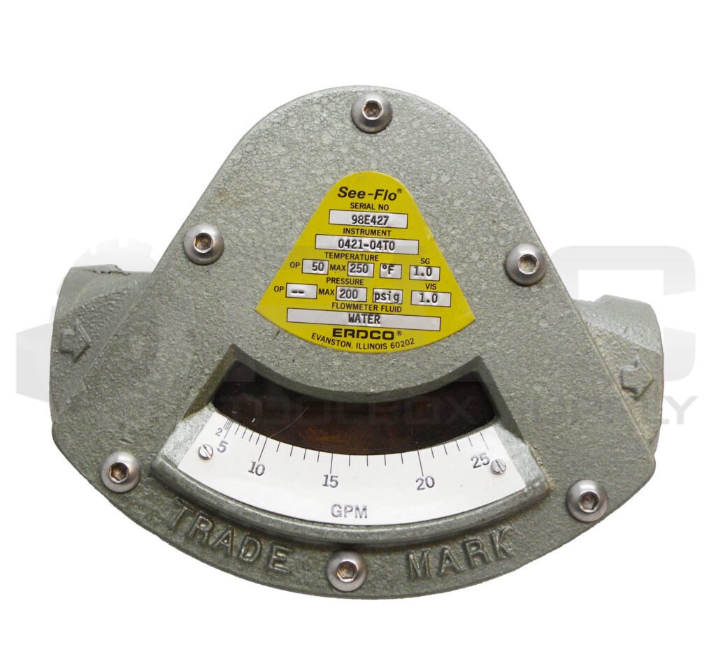 NEW ERDCO 0421-04T0 SEE-FLO FLOW METER 250DEG F 200PSIG