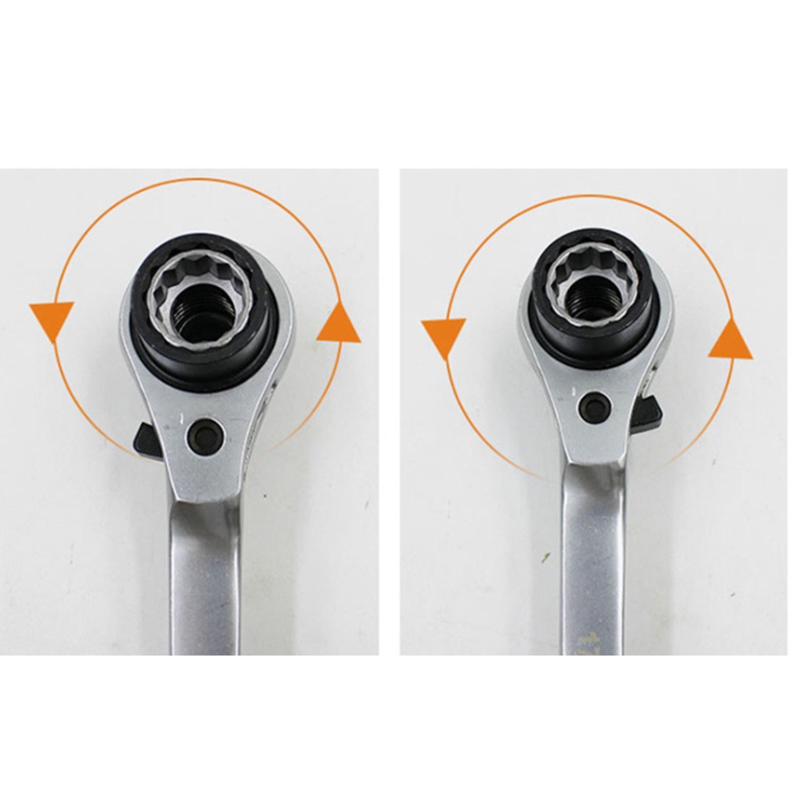 1/4″ Drive 8 in1 Double Head Ratchet Wrench Universal Fast Hand Tools
