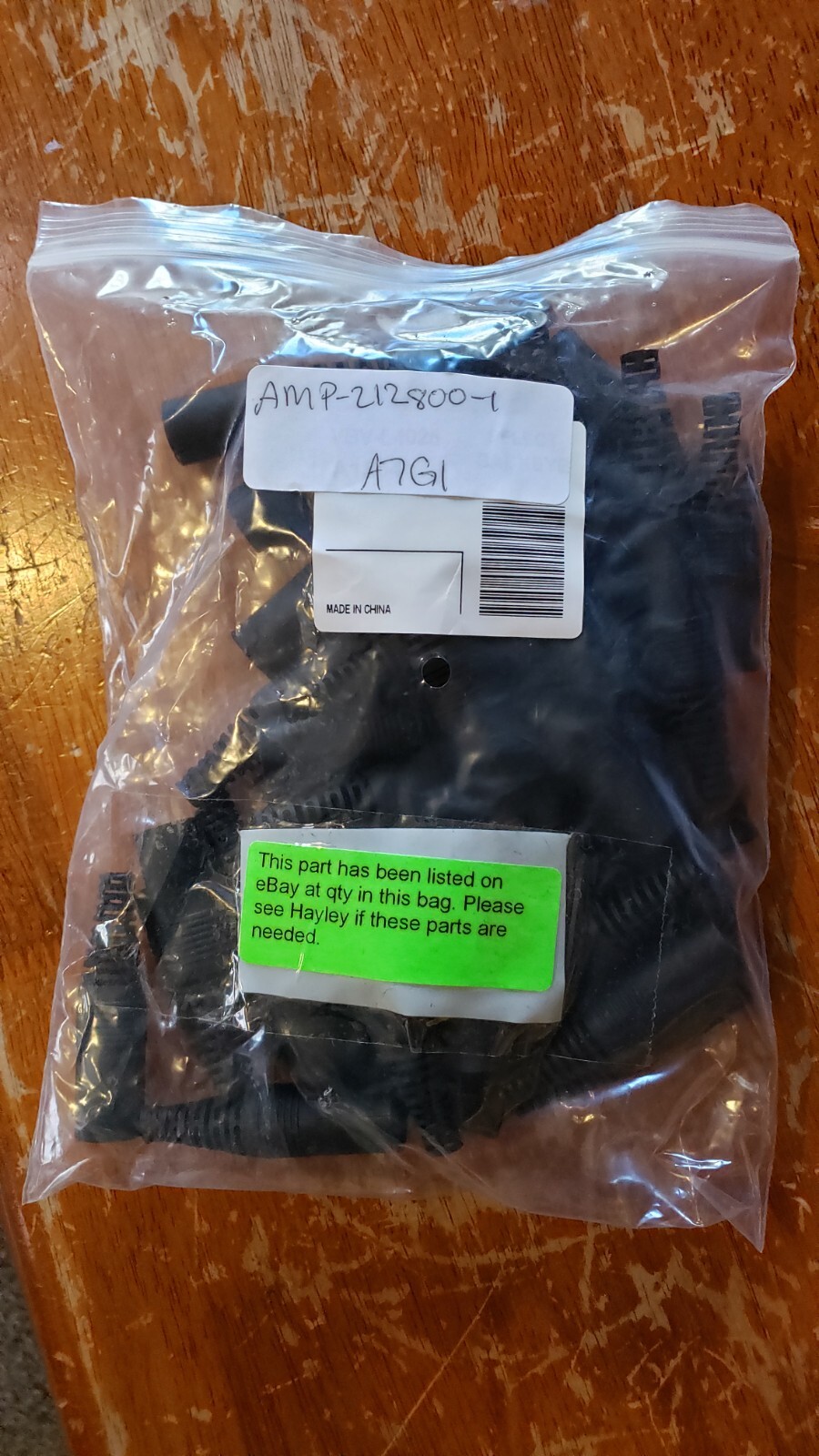 NEW LOT of 40 Connector Cord Guard Black Pigtail 6.35mm Thermoplastic # 212800-1