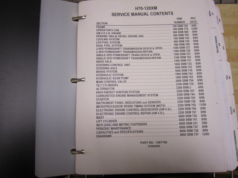 Hyster 1467766 Challenger Service Manual H70XM, H80XM, H90XM,