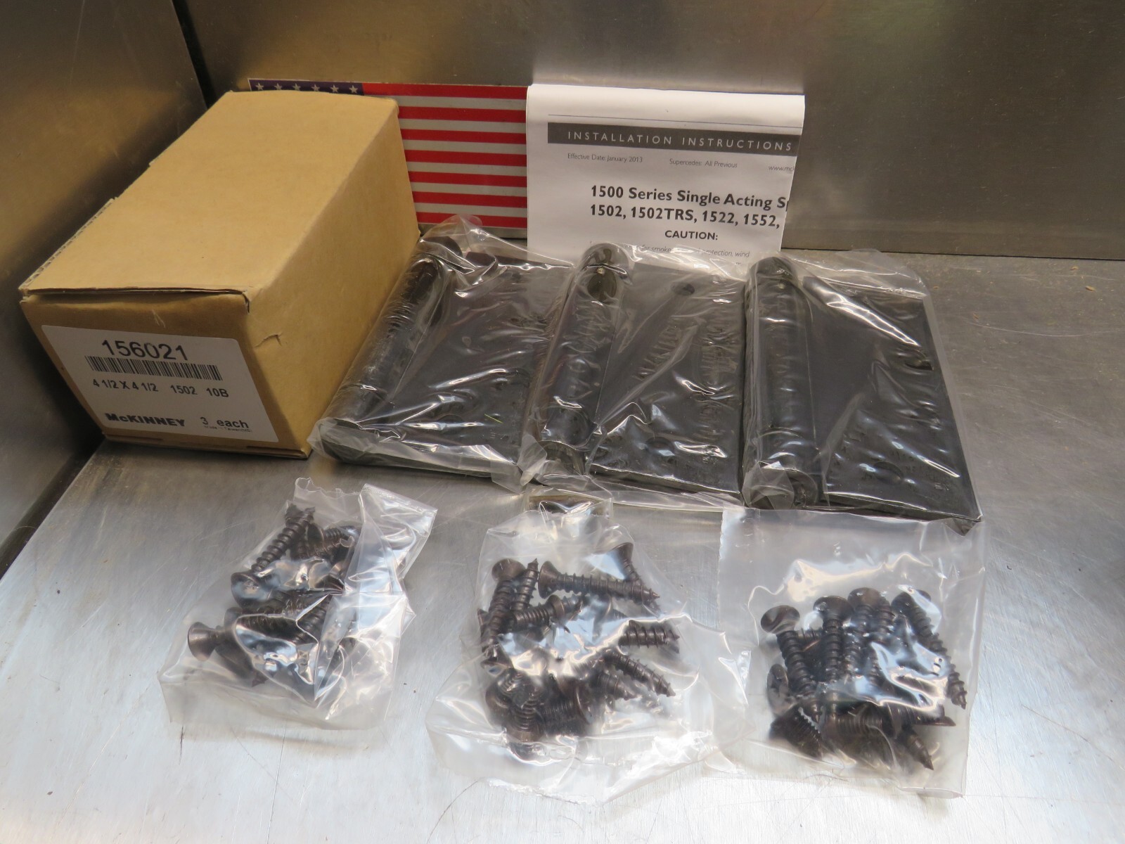 McKinney 156021 Hinge 4-1/2 x 4-1/2 1502 10B Lot of 2 Sets