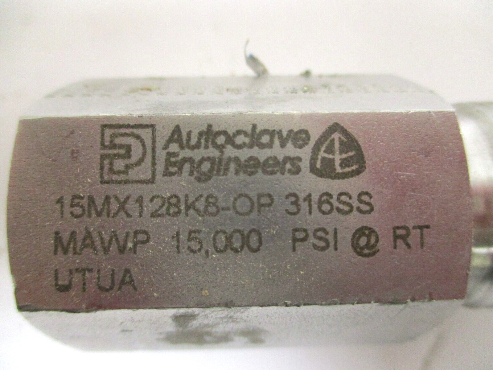 PARKER – AUTOCLAVE ENGINEERS , 15MX128K8-OP , 316SS, 15000 PSI , LOT OF 2 , USED