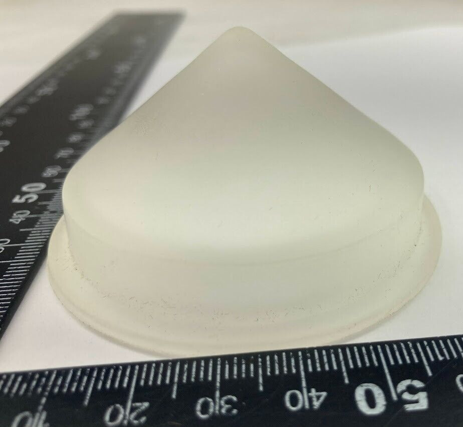 (25) 2 5/8″ 68mm Glass Round Disc Conical Flanged Frosted Diffuse DF-270 – NOS