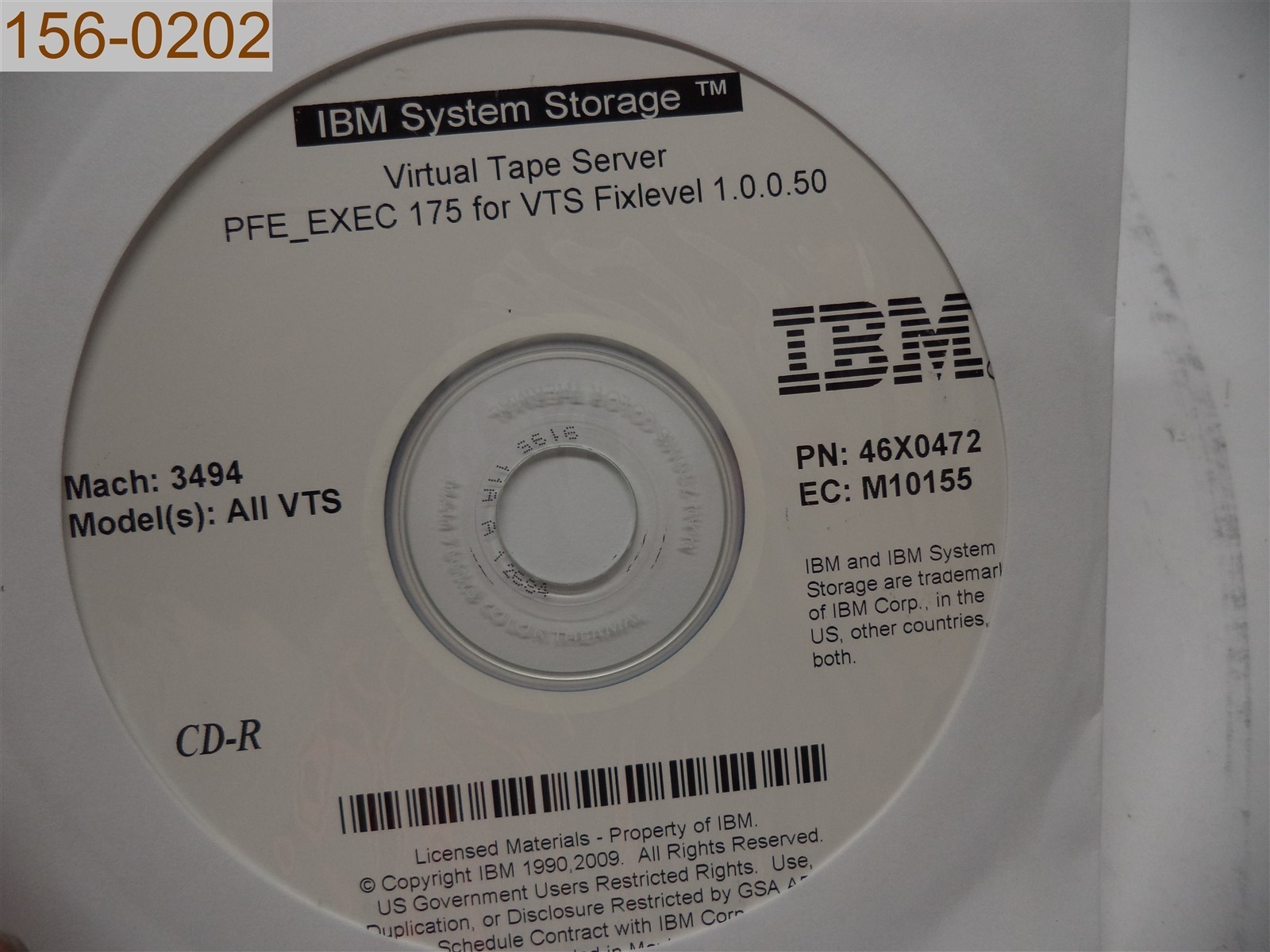 IBM VTS Fix Level 1.0.0.50 46X0471 EC M10155, B18/B10/B20
