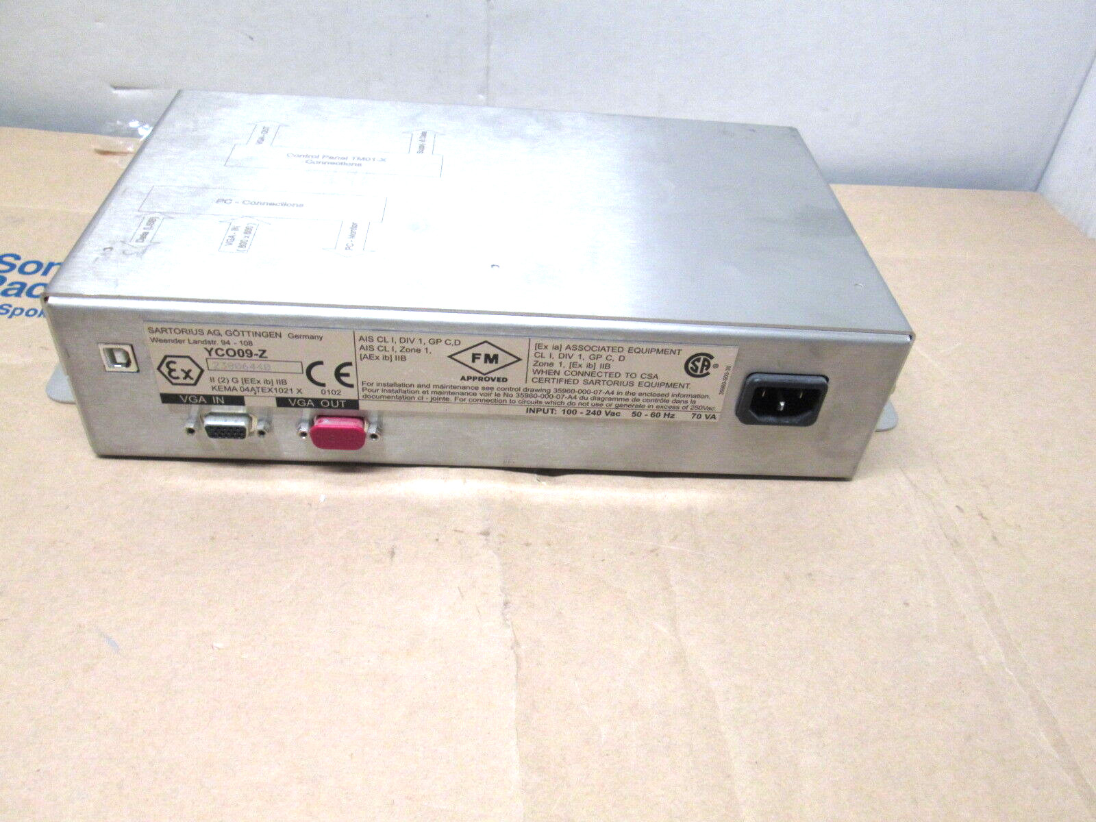 Sartorius TopMix Auto paint mixing YCO09-Z Ex-Link converter power supply unit