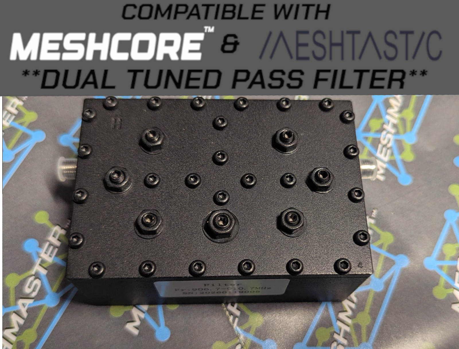 Dual Tuned!! Meshtastic (USA-LF) & MeshCore Cavity Filter 910.525 & 906.875