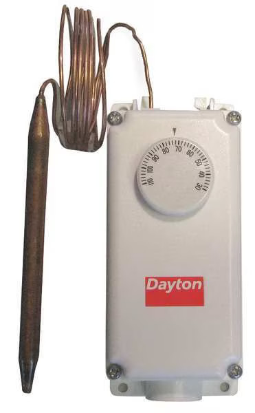 Dayton 2NNR6 Line Volt Mechanical Tstat, Open/Close on Rise, 0 Degrees