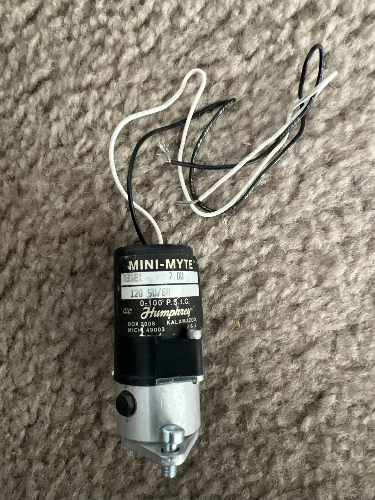 Humphrey Mini-Myte 31E1 Solenoid Valve With Wires.