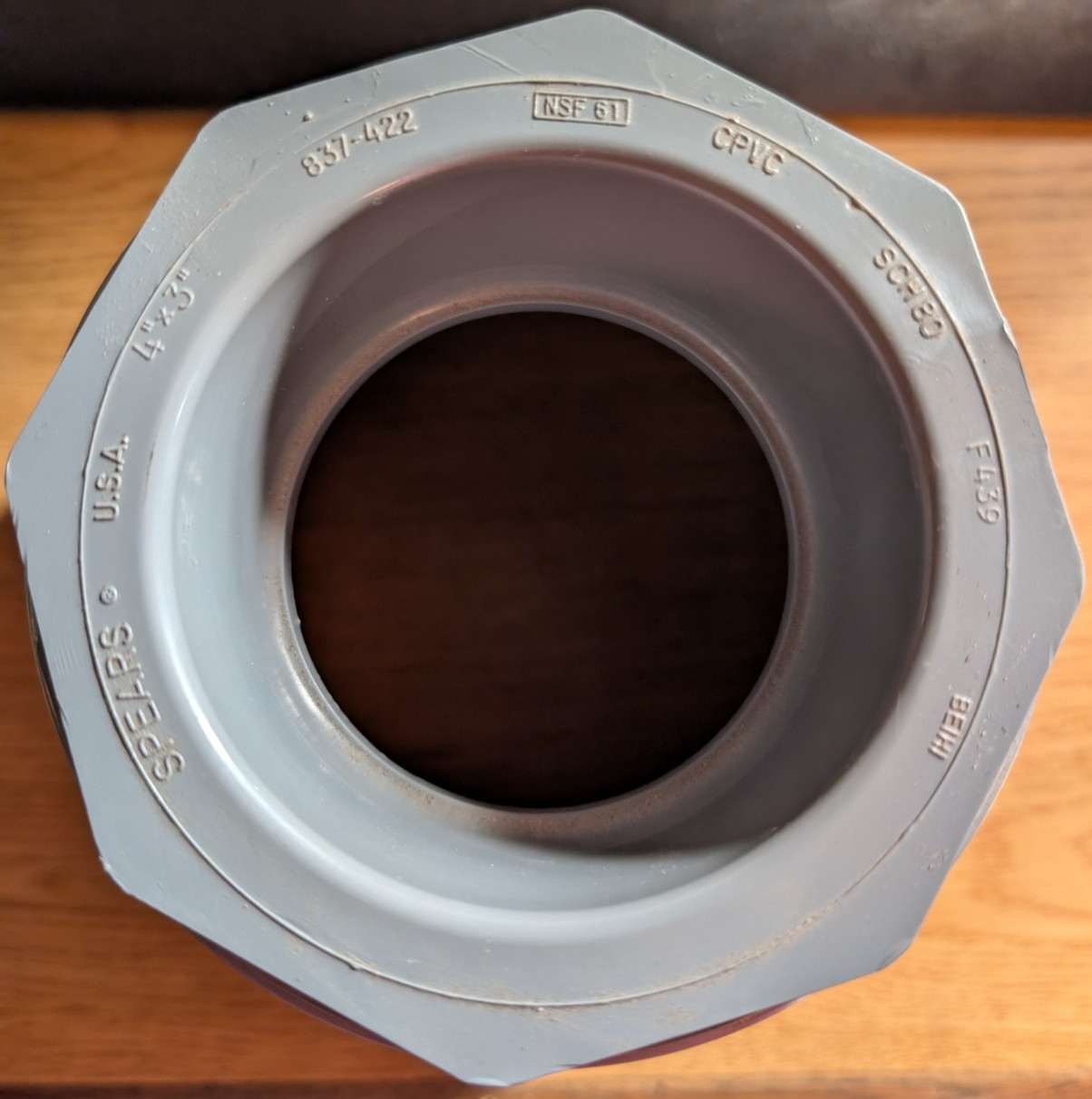 NEW SPEARS 829-532-C SOCKET COUPLING 6″X4″ SCH80 CPVC 837-422