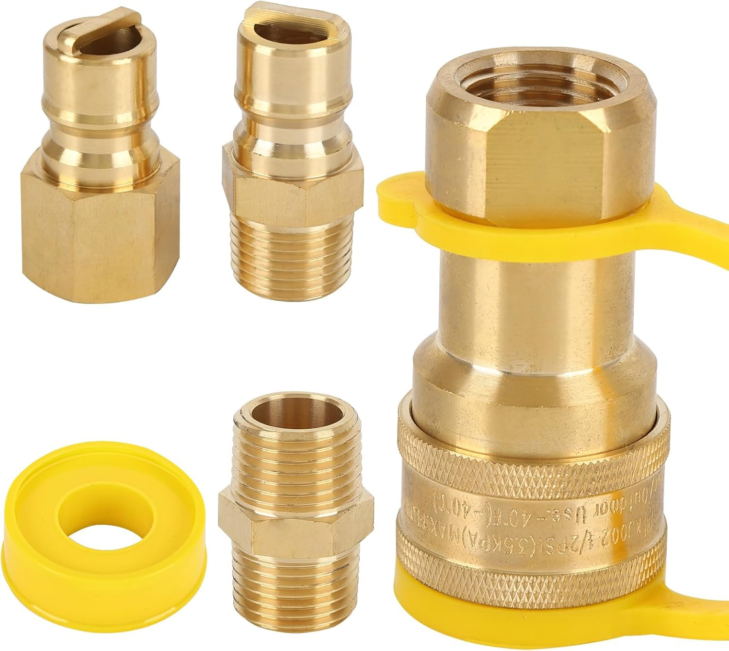 1/2″ QDD LP Natural Gas Quick Connect Fittings Kit 1/2 Propane Connects 100%