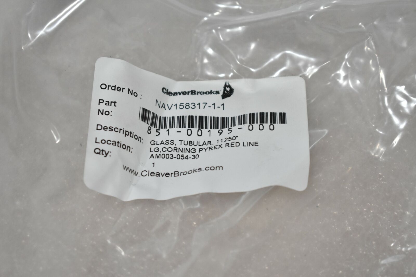 DURAN REDLINE 851-00195-000 TUBULAR GLASS, 11.25″ LENGTH, CORNING PYREX RED LINE