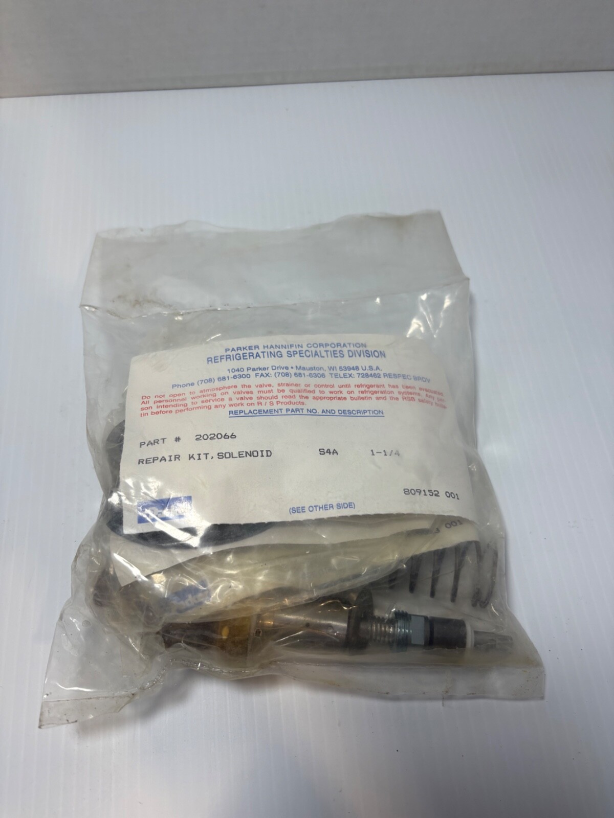 Parker Hannifin 202066 Solenoid Valve Repair Kit | S4A 1-1/4 | New Sealed