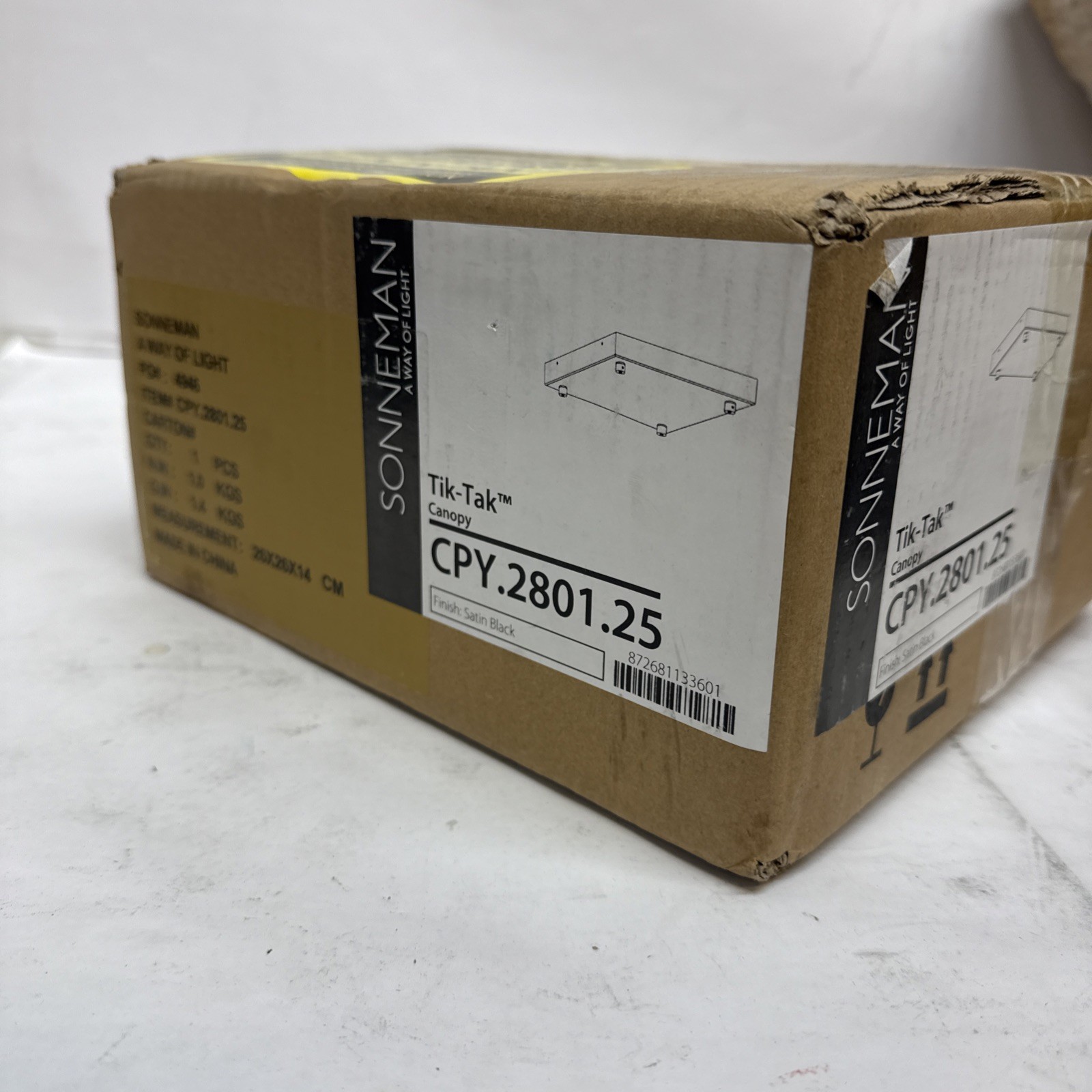 Sonneman CPY.2801.25 Lighting Tik-Tak Canopy in Satin Black NEW FREE FAST SHIP