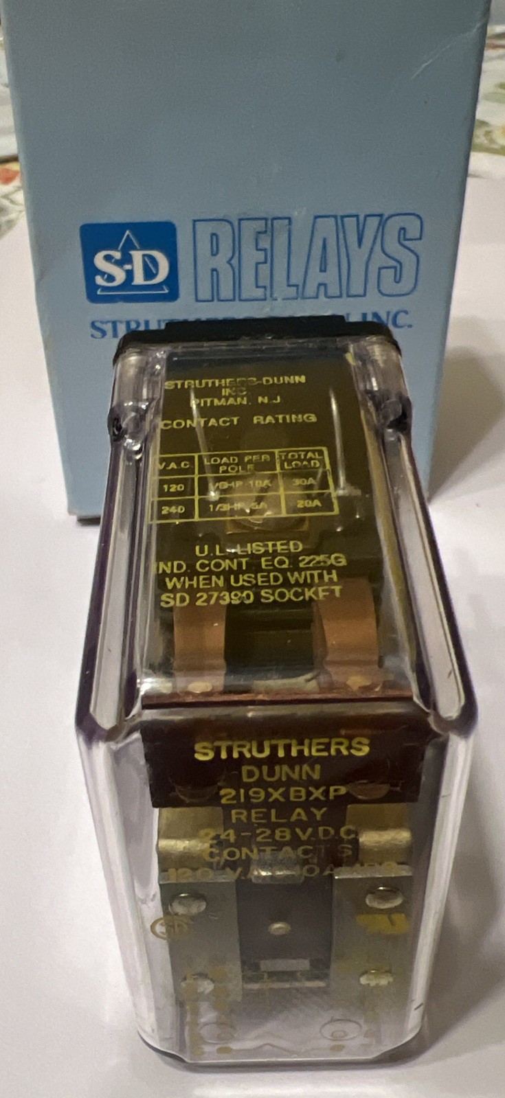 Struthers-Dunn 219XBXP 12 Pin Relay24-28 VDC 120 VAC 10A 60Hz New in Box