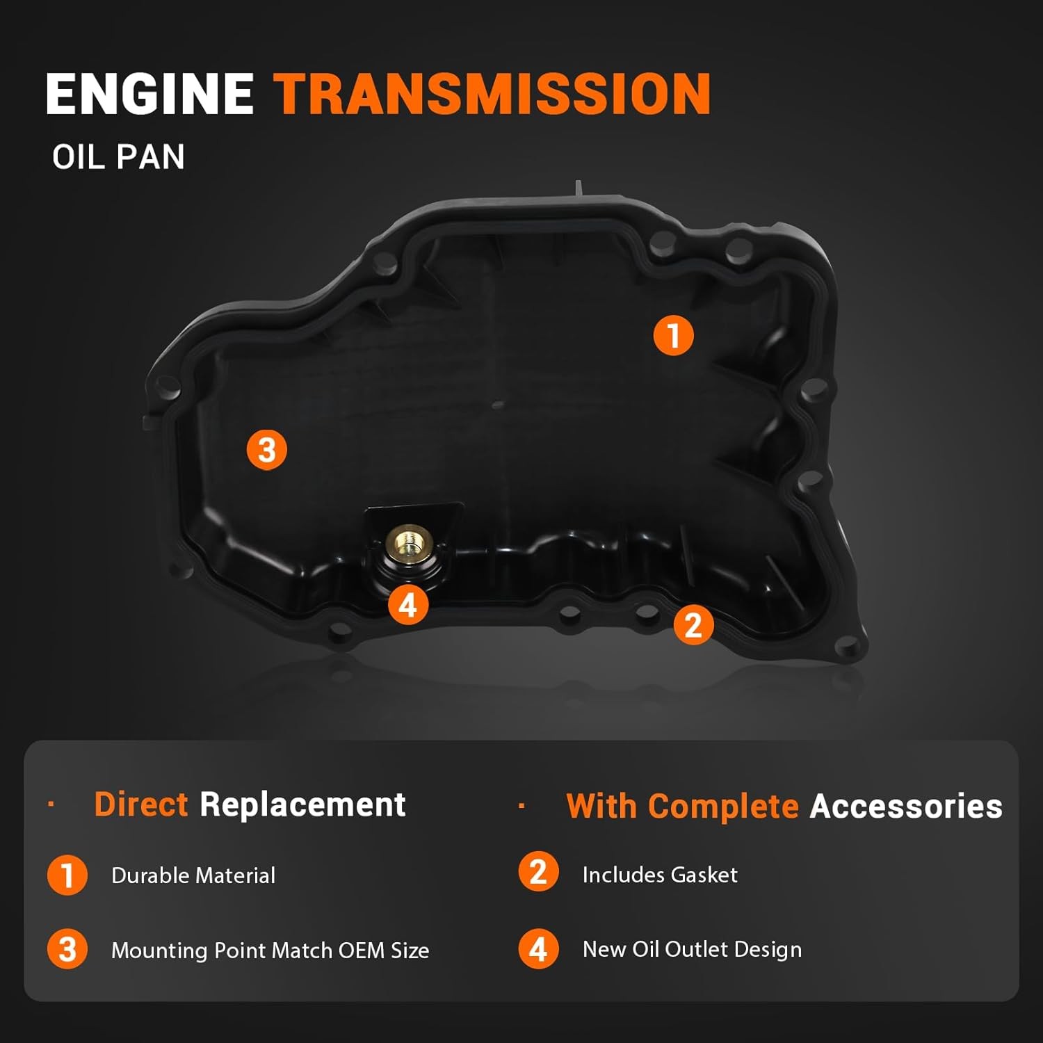 1.5L Oil Pan w/Gasket Nissan Rogue 2021-2025 11110-6RC1B