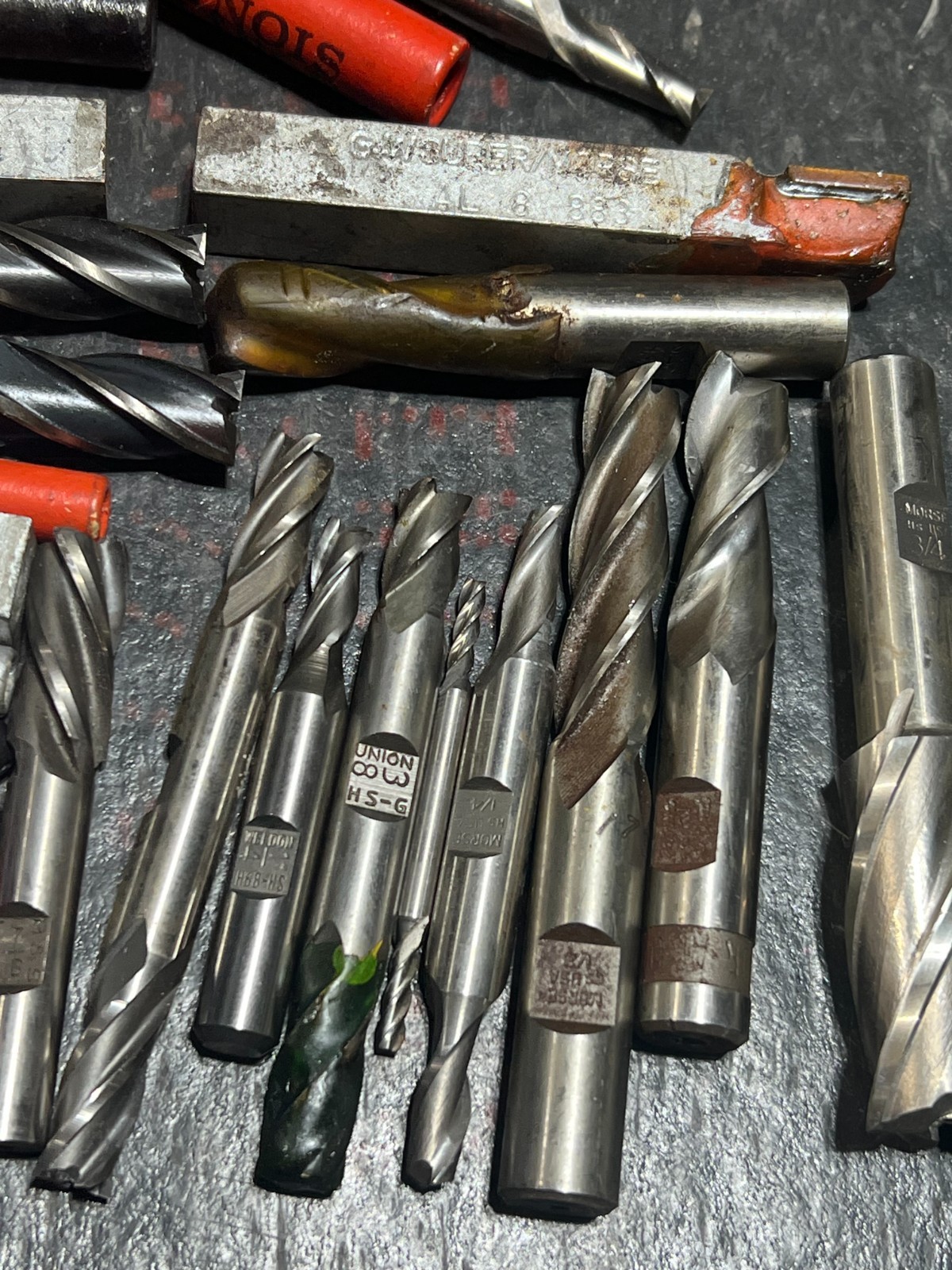 lot of 30+ endmills used double ended weldon nos and used machining osg