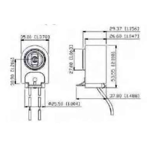 KULKA 530.2K HO/VHO Fluorescent Replacement Socket Vertical Stationary (LH0130)
