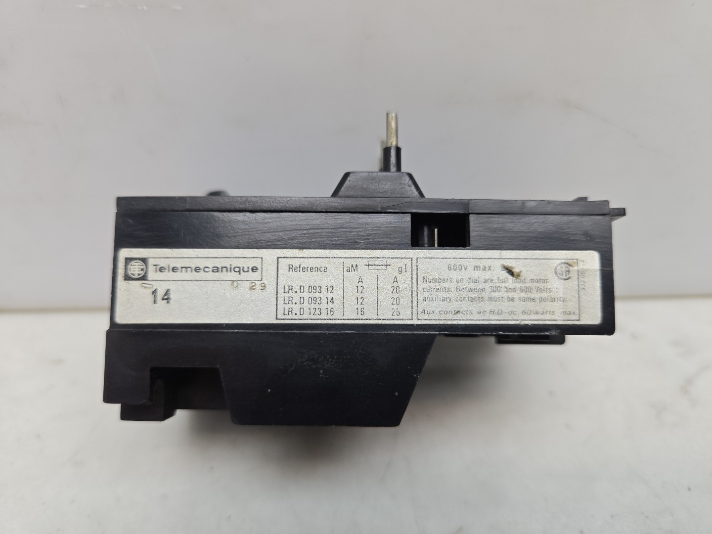 Telemecanique 7-10A 690V 3-Pole Overload Relay LR1-D09 314 LRD09314