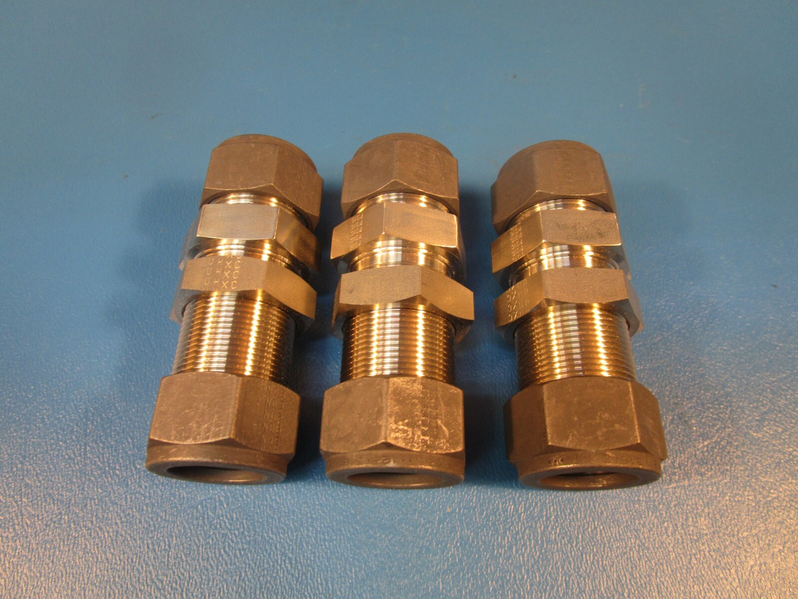 BOX OF 3 Parker 12-12-WBZ-SS-CNQ, Union, Tubing QA1, Bulkhead 3/4″ S-Steel