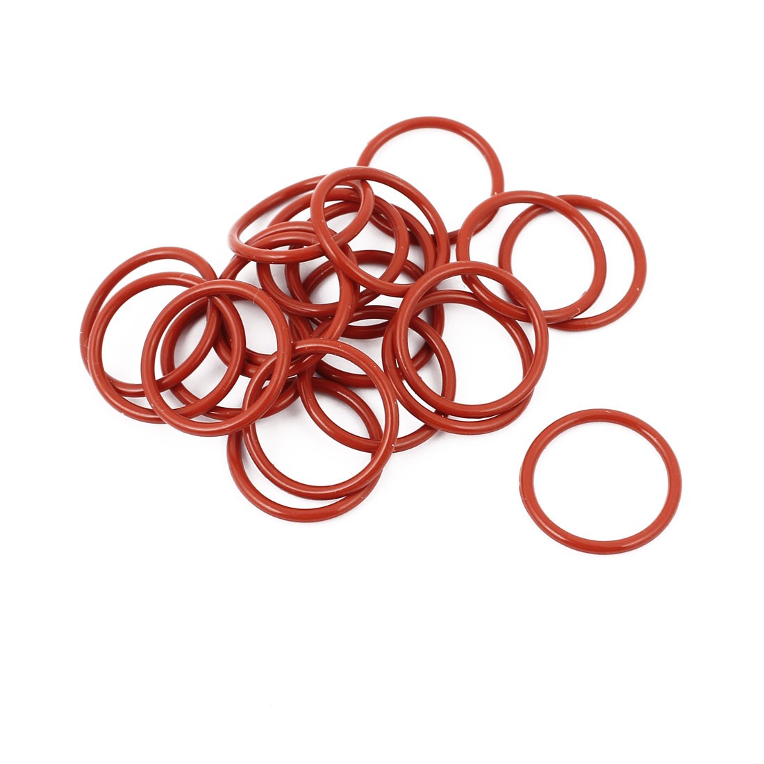 20Pcs Red 17mm x 1.5mm Silicone Rubber Gasket O Ring Sealing Ring Heat Resistant