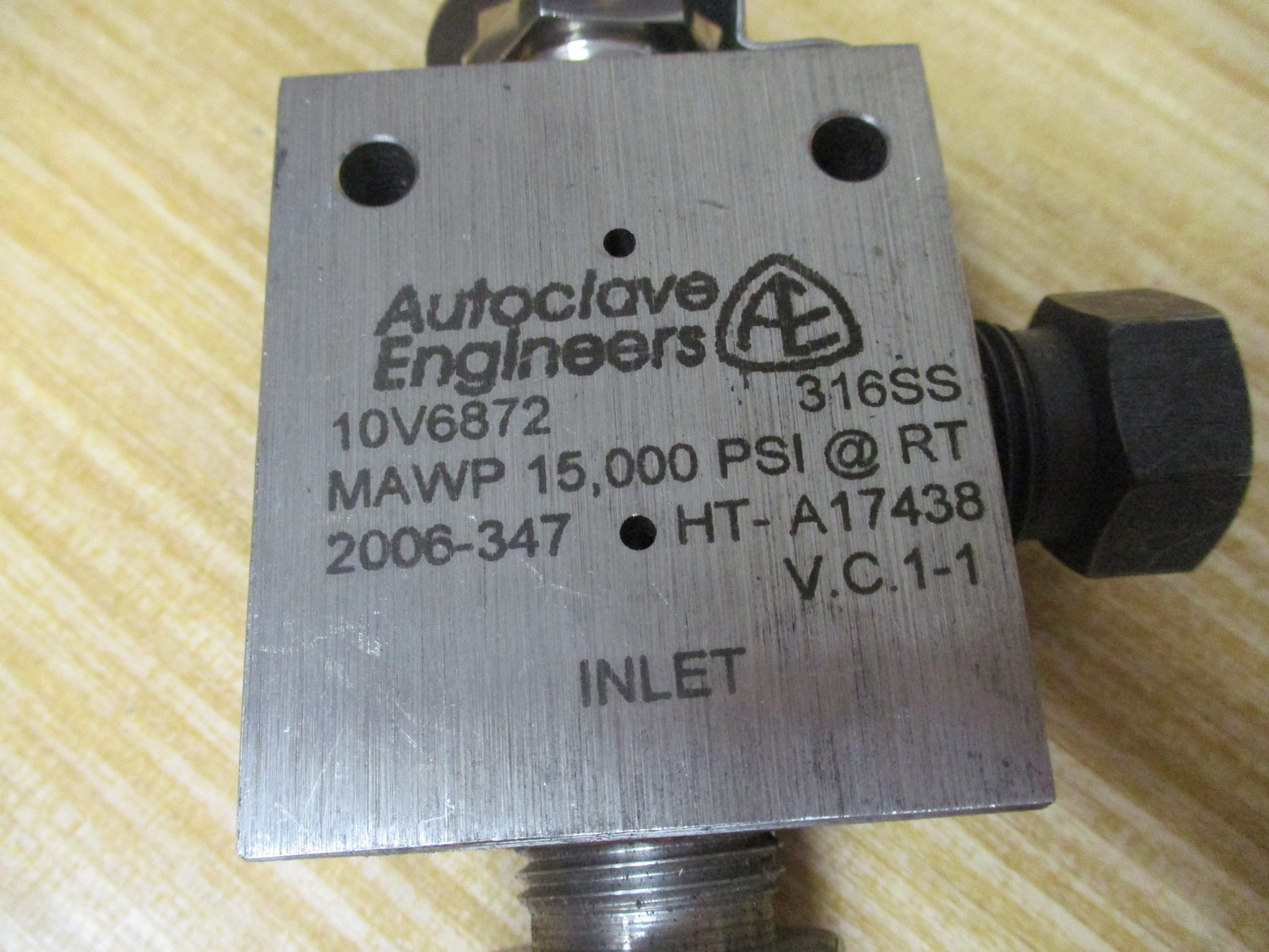 Autoclave Engineers 10V6872 Parker Needle Valve 15,000 PSI
