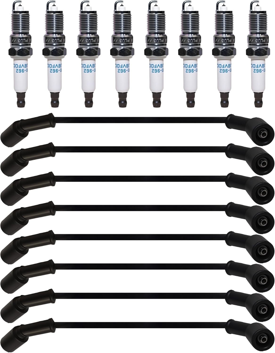 8pcs Tune Up Kit 9748HH 41-962 Spark Plugs & Wires for Chevy GMC V8 4.8 5.3 6.0