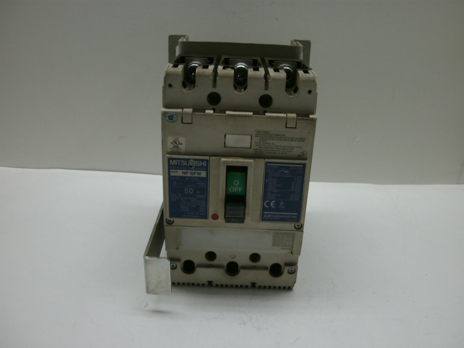 MITSUBISHI NF-SFW3 CIRCUIT BREAKER 50A 3P AC220V 600Y/347VAC