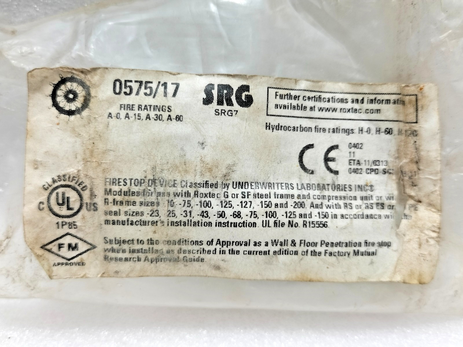 ROXTEC RS50 AISI316 CABLE ROUND ENTRY SEAL RS00100501023 FOR CABLES 8-30 mm
