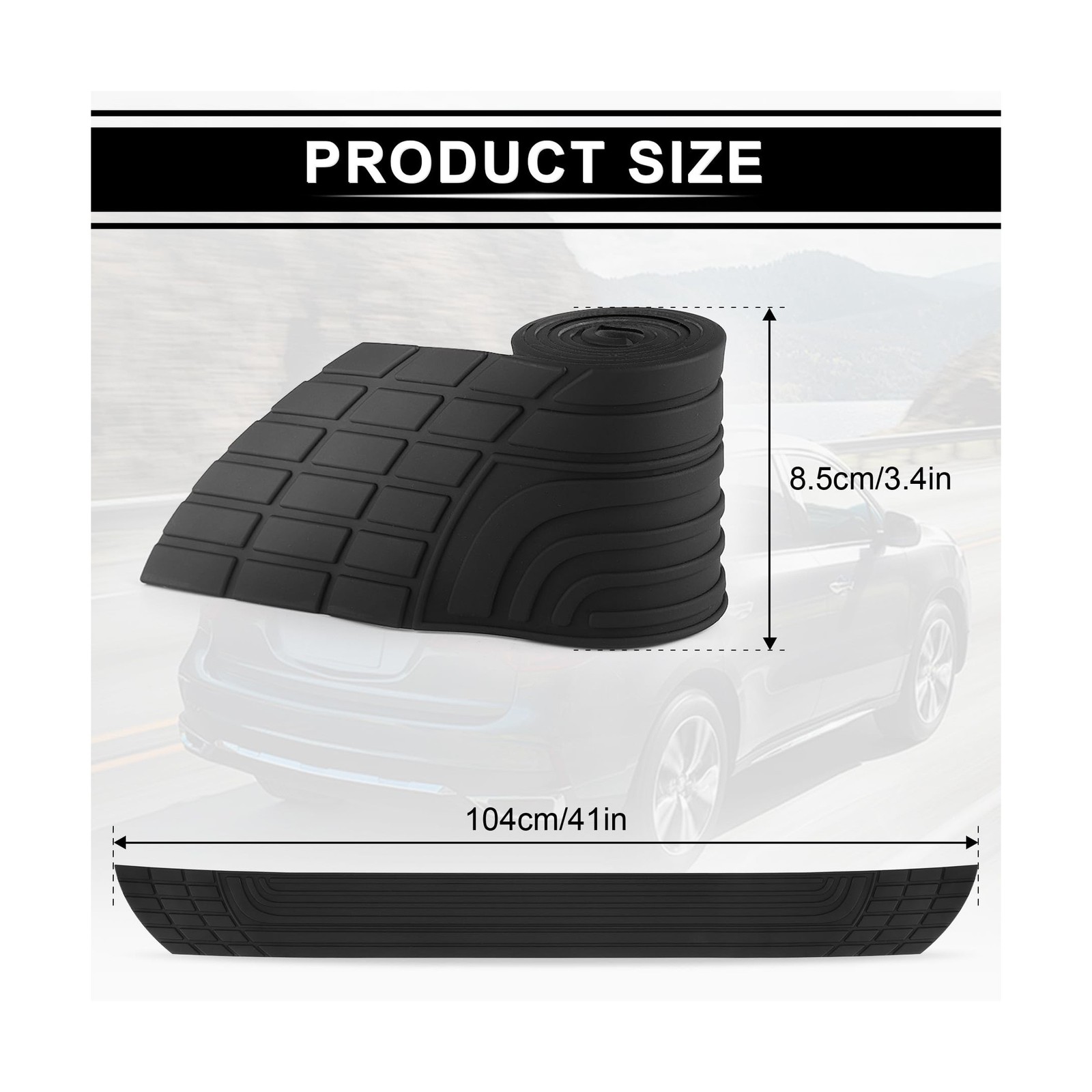 Car Rear Bumper Protector, 41inch x3.4inch Car/SUV Universal Rubber… Fast Ship
