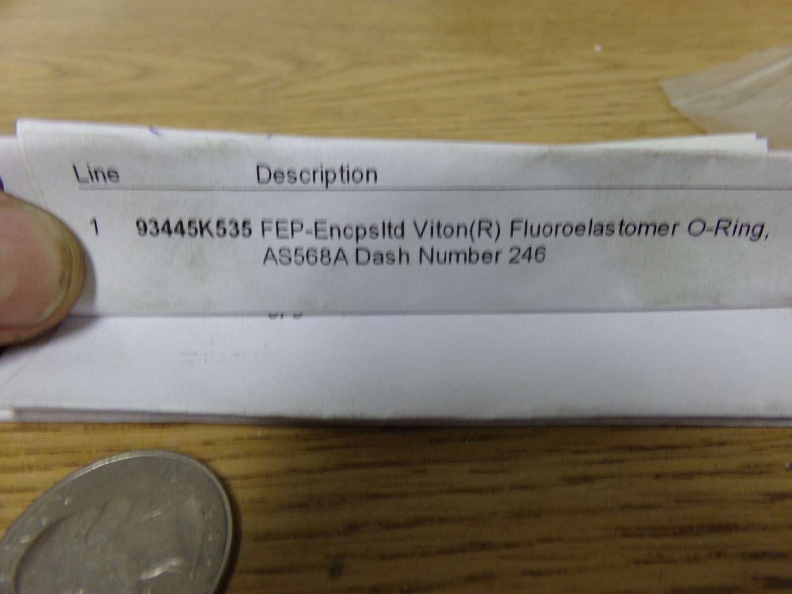 NEW McMaster-Carr 93445K535 Fep-Enepsltd Viton Fluoroelastomer O’Ring AS568A Das