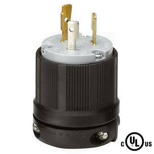 NEMA L5-20 Grounding Locking Plug, 20A 125V AC, 2 Pole 3 Wire, cUL Listed (1)