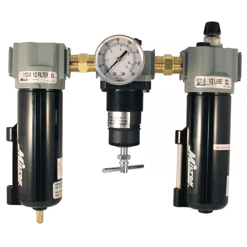 1/2 in. NPT Deluxe Polycarbonate FRL Trio